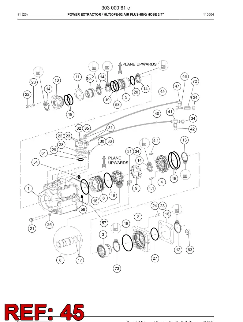 59202695 592 026 95 Hose Assembly, Hydraulic - Sandvik Technical Drawing