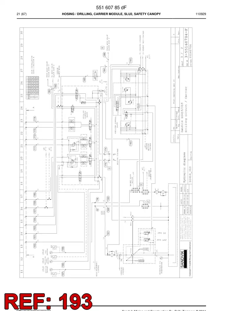 59202715a 592 027 15a HOSE ASSY - Sandvik Technical Drawing