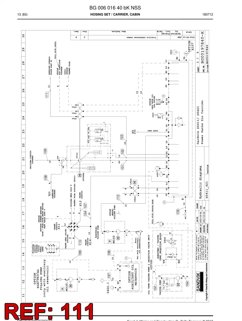 59202717b 592 027 17b Hydraulic hose assembly - Sandvik Technical Drawing