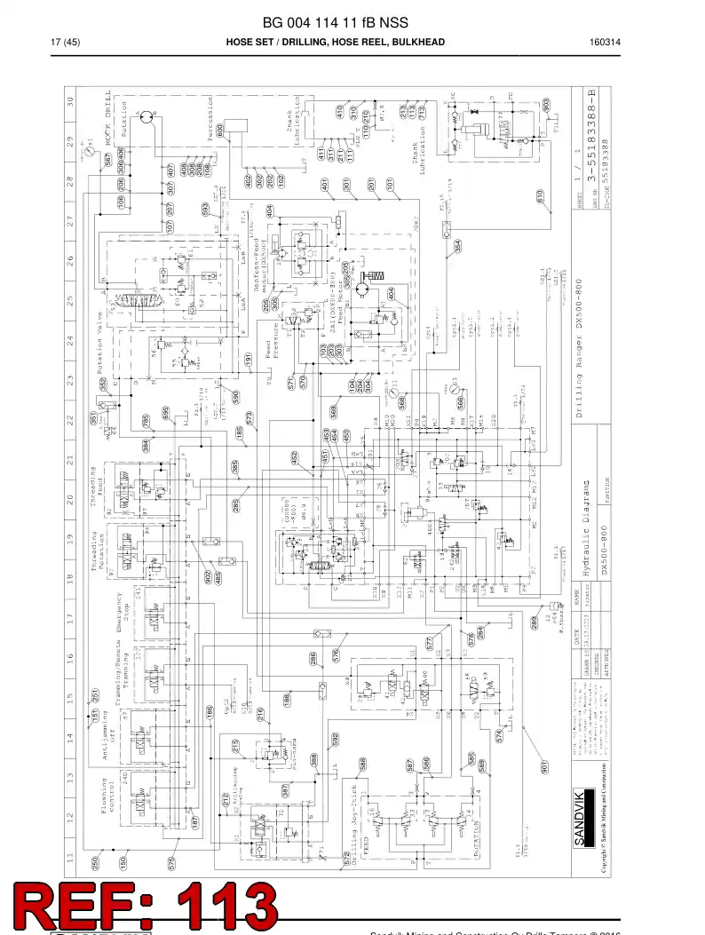 59202743 592 027 43 Hose Assembly, Hydraulic - Sandvik Technical Drawing