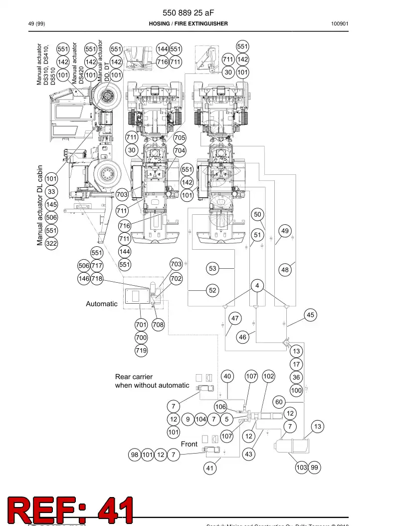 59202753 592 027 53 HYDRAULIC HOSE ASSEMBLY - Sandvik Technical Drawing
