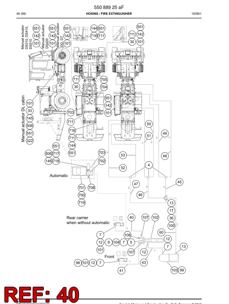 59202755 592 027 55 Hydraulic hose assembly - Sandvik Technical Drawing