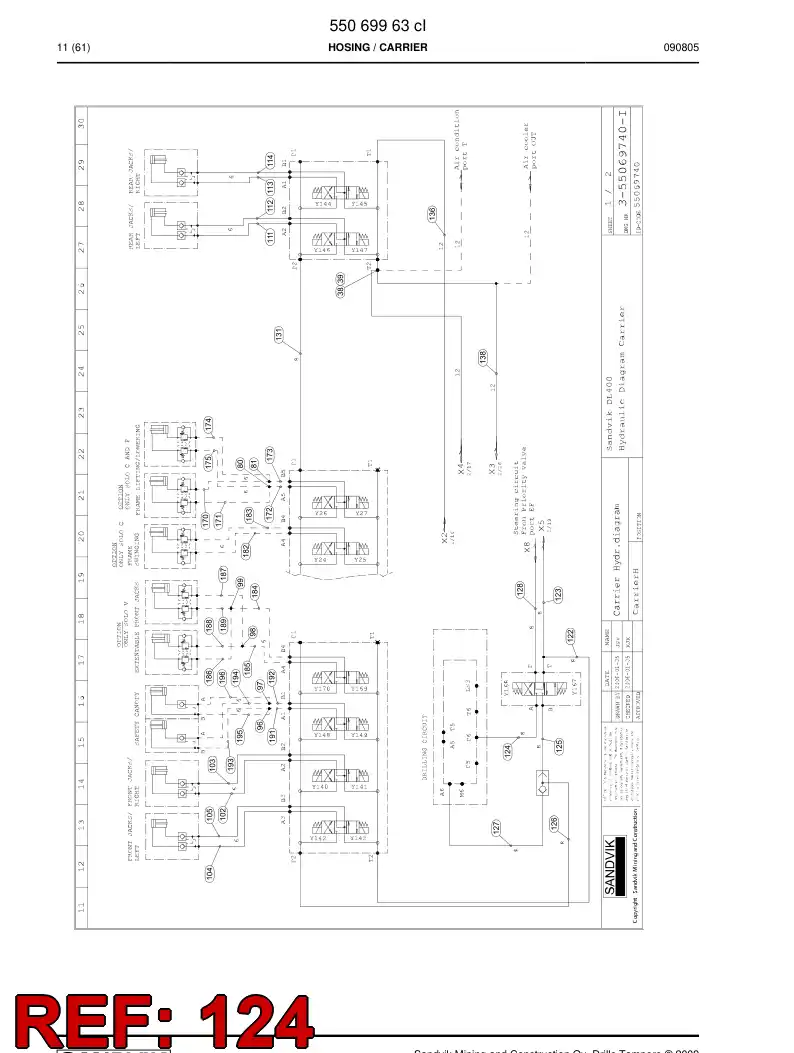 59202769a 592 027 69a Hydraulic hose assembly - Sandvik Technical Drawing