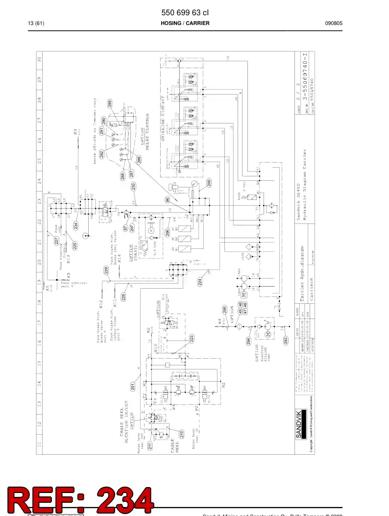 59202771 592 027 71 Hydraulic hose assembly - Sandvik Technical Drawing