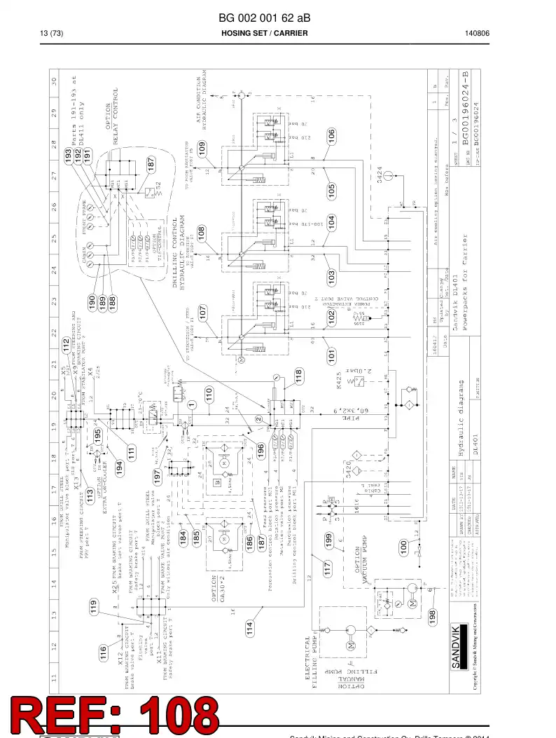 59202781a 592 027 81a Hose Assembly, Hydraulic - Sandvik Technical Drawing