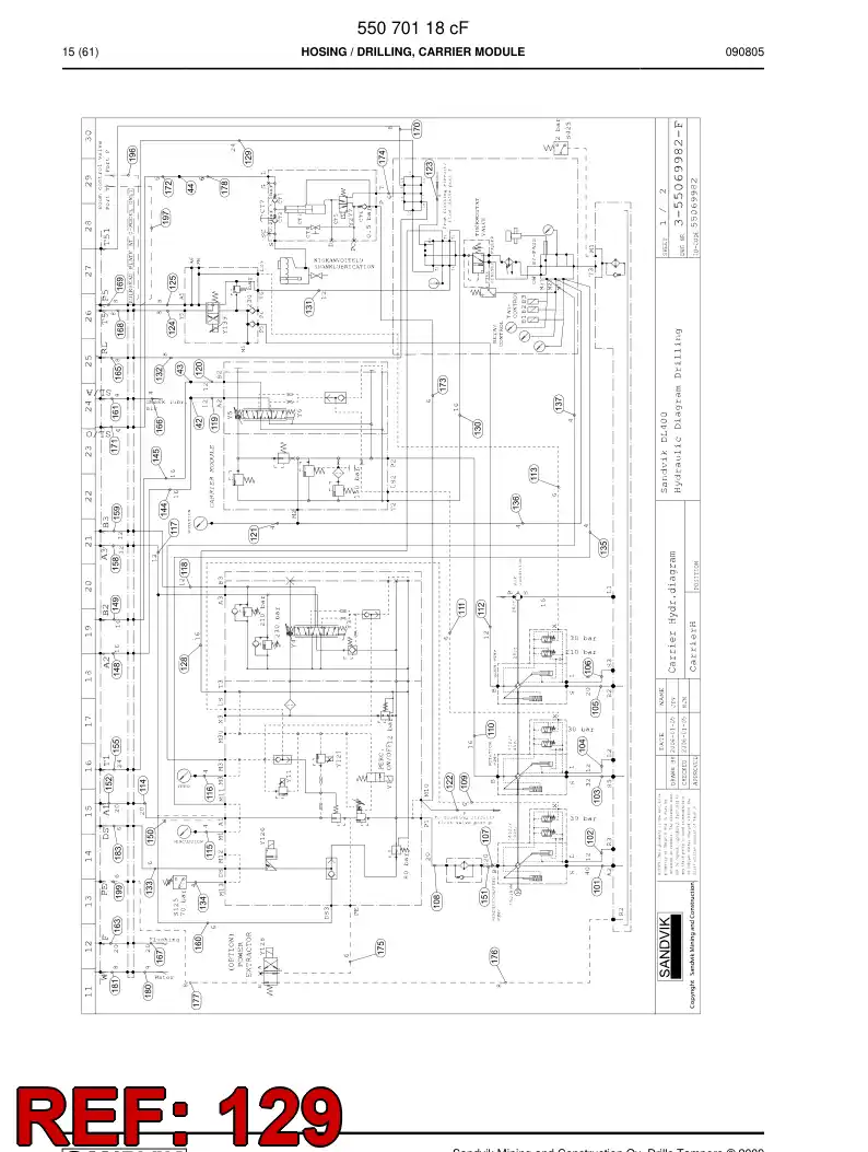 59202785 592 027 85 Hydraulic hose assembly - Sandvik Technical Drawing