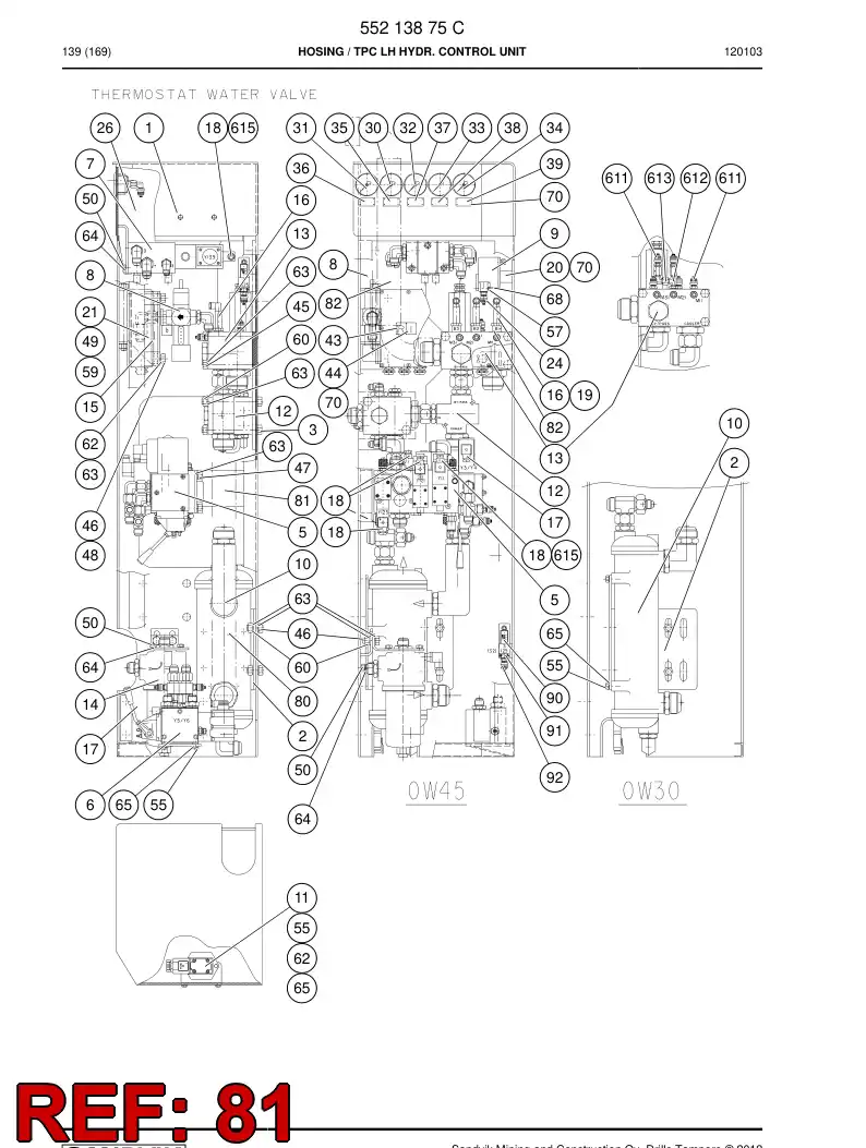 59202809 592 028 09 HOSE ASSY - Sandvik Technical Drawing