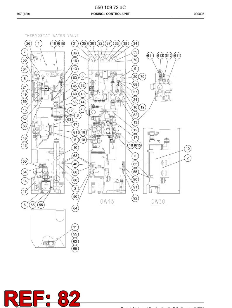 59202813 592 028 13 HYDRAULIC HOSE ASSEMBLY - Sandvik Technical Drawing