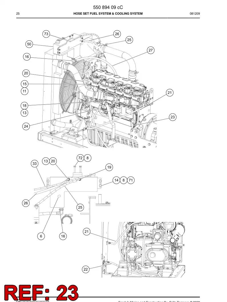 59202823 592 028 23 FUEL HOSE ASSEMBLY - Sandvik Technical Drawing