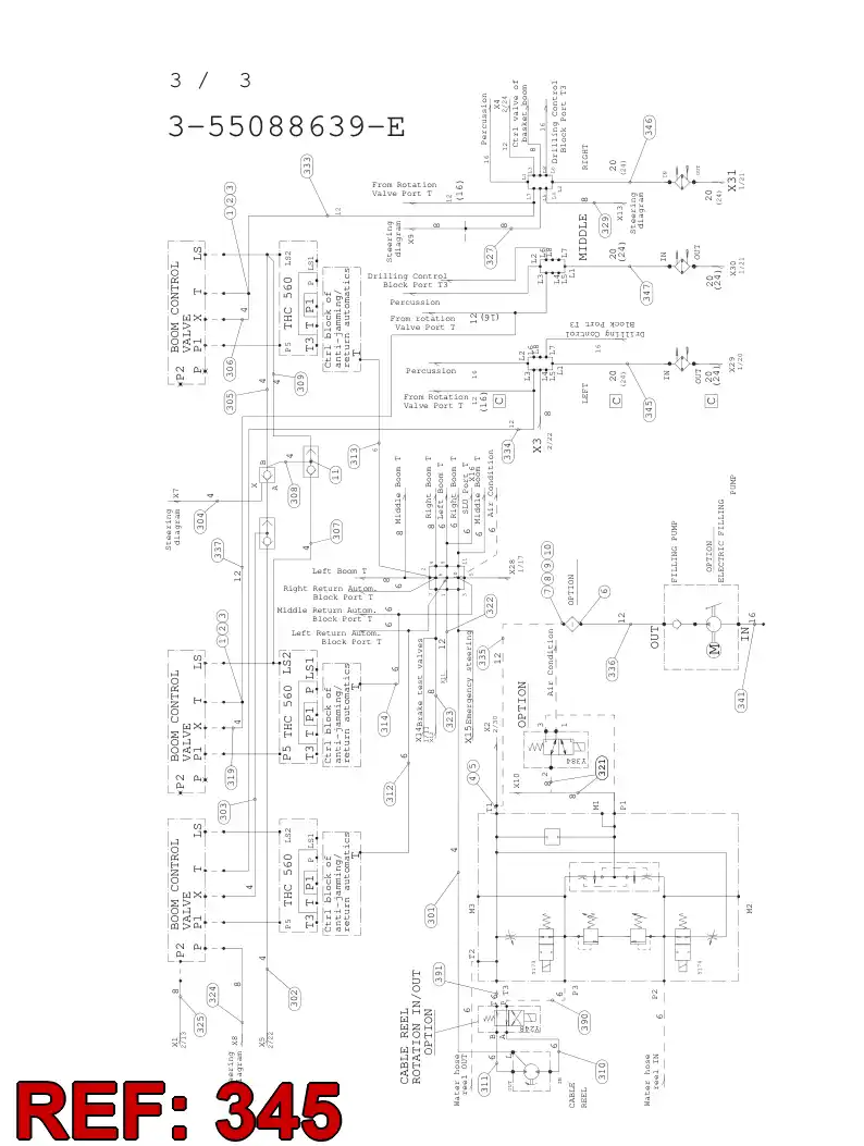 59202864 592 028 64 HYDRAULIC HOSE ASSEMBLY - Sandvik Technical Drawing