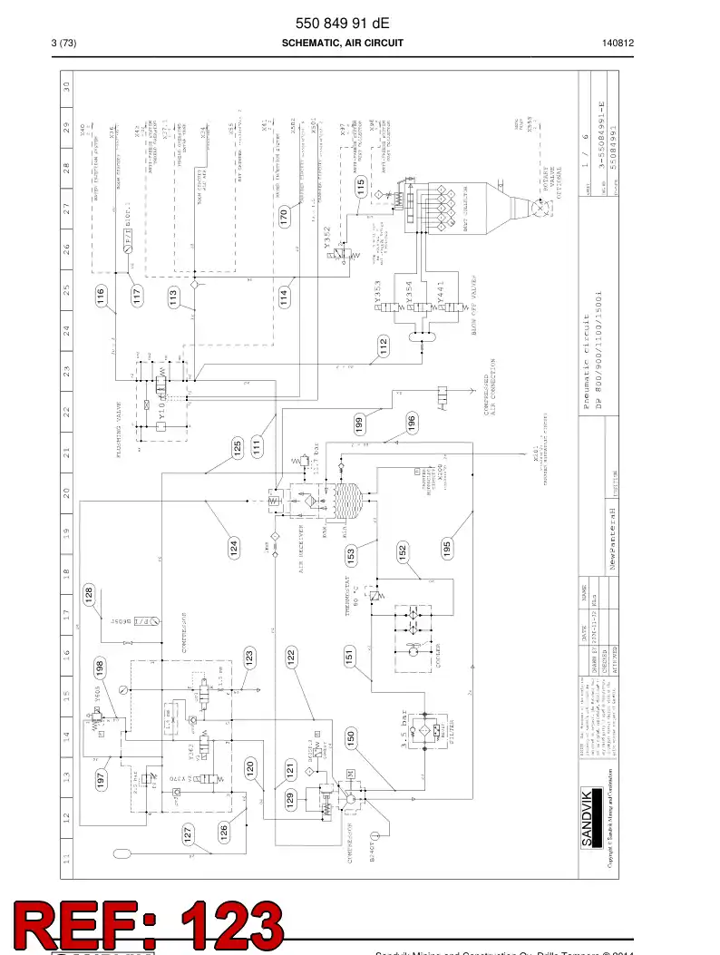59202887 592 028 87 Hose Assembly, Hydraulic - Sandvik Technical Drawing