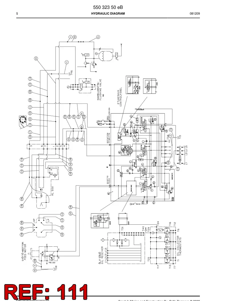 59202893b 592 028 93b Hydraulic hose assembly - Sandvik Technical Drawing