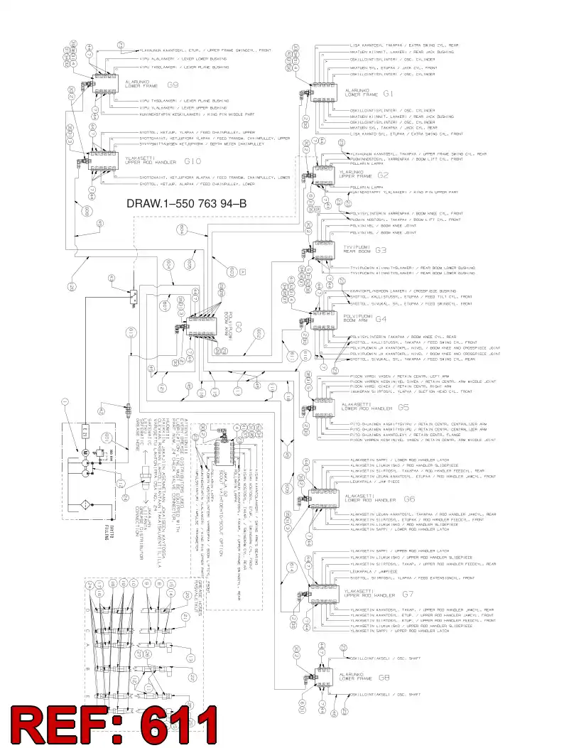 59202906 592 029 06 GREASING HOSE ASSEMBLY - Sandvik Technical Drawing