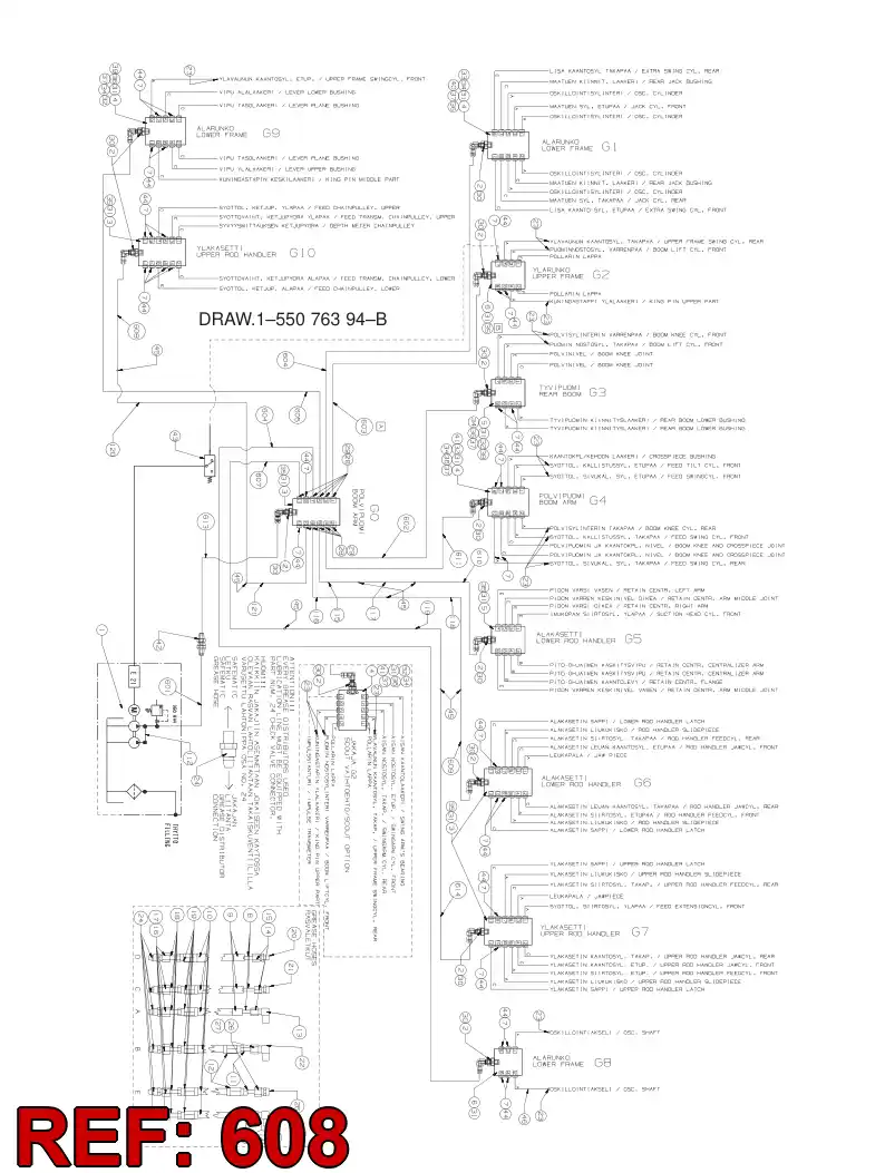 59202908 592 029 08 GREASING HOSE ASSEMBLY - Sandvik Technical Drawing