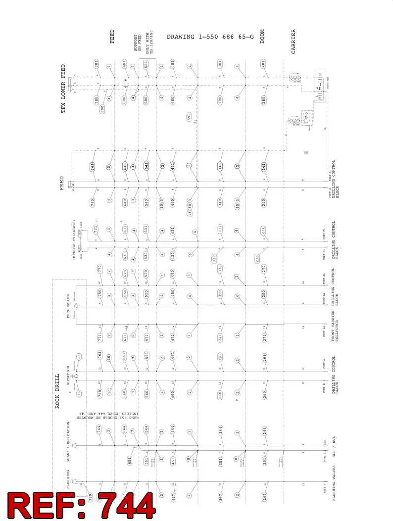 59202948 592 029 48 HYDRAULIC HOSE ASSEMBLY - Sandvik Technical Drawing