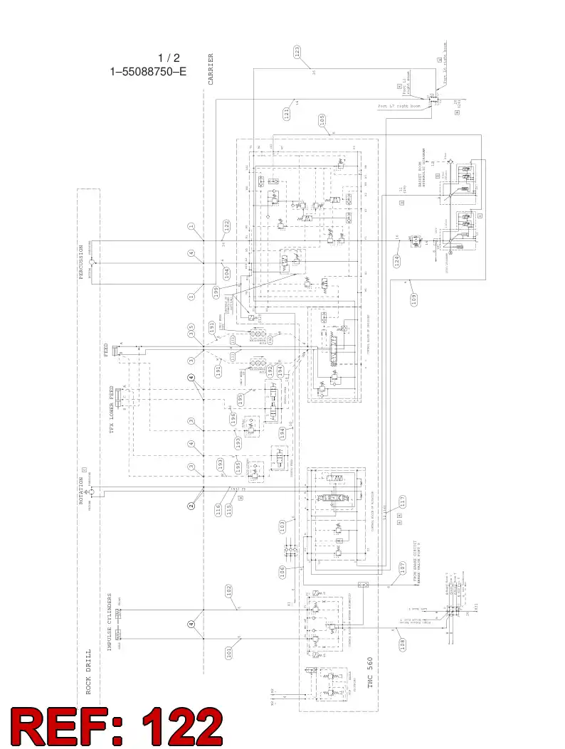 59202962 592 029 62 HYDRAULIC HOSE ASSEMBLY - Sandvik Technical Drawing