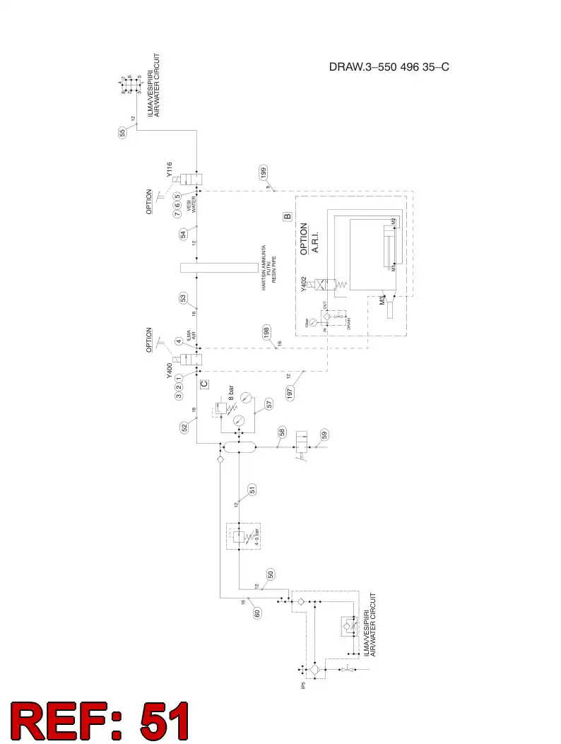59202972 592 029 72 HYDRAULIC HOSE ASSEMBLY - Sandvik Technical Drawing