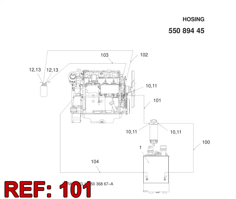 59202986 592 029 86 FUEL HOSE ASSEMBLY - Sandvik Technical Drawing
