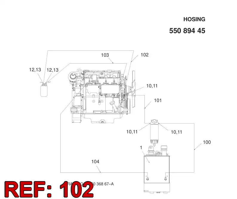 59202988 592 029 88 FUEL HOSE ASSEMBLY - Sandvik Technical Drawing