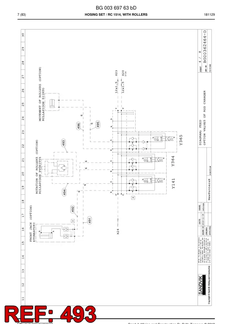 59202989 592 029 89 Hose Assembly, Hydraulic - Sandvik Technical Drawing