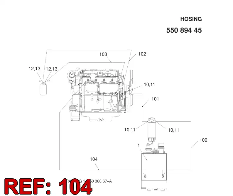 59202990 592 029 90 FUEL HOSE ASSEMBLY - Sandvik Technical Drawing