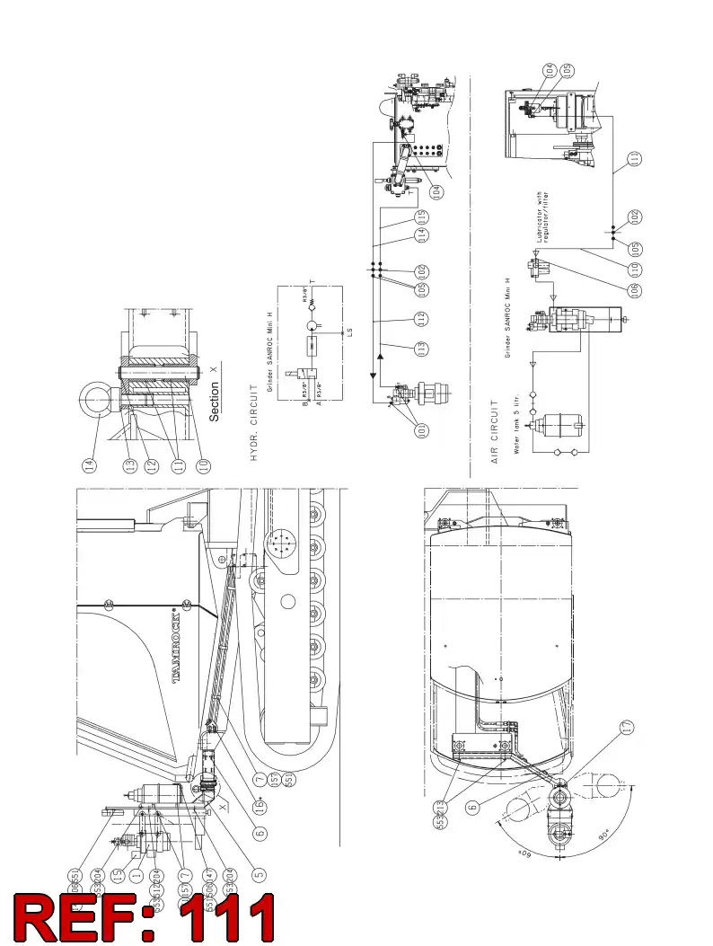 59203016 592 030 16 HYDRAULIC HOSE ASSEMBLY - Sandvik Technical Drawing