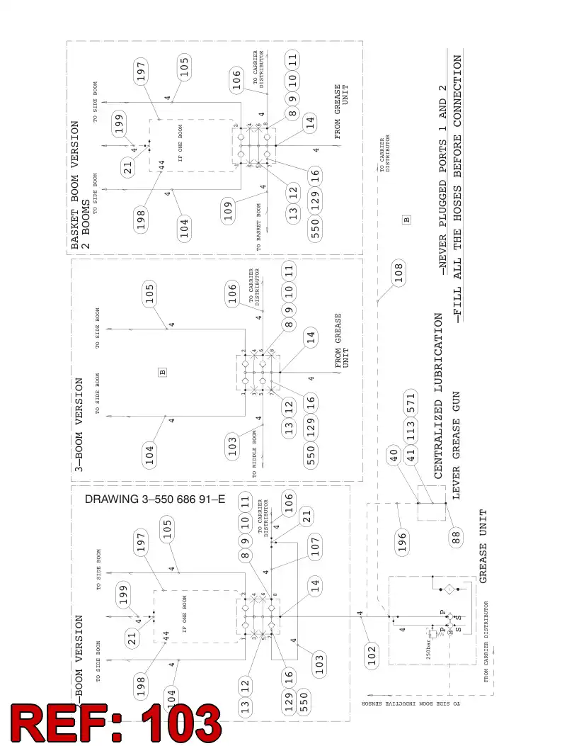 59203032 592 030 32 HOSE ASSEMBLY - Sandvik Technical Drawing