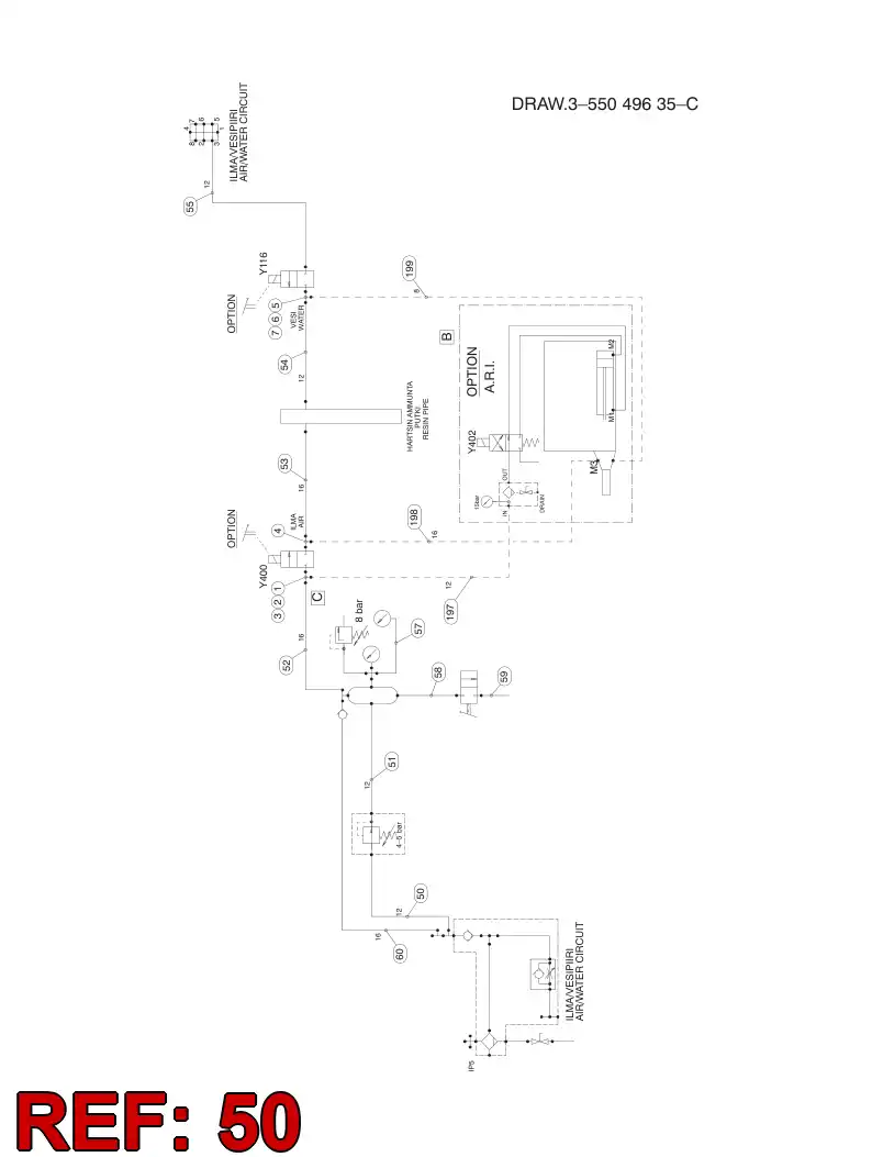59203038 592 030 38 HYDRAULIC HOSE ASSEMBLY - Sandvik Technical Drawing