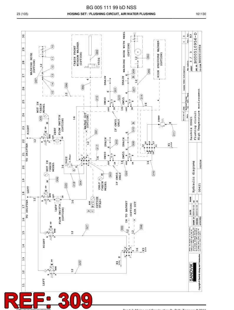 59203061 592 030 61 HOSE ASSY - Sandvik Technical Drawing