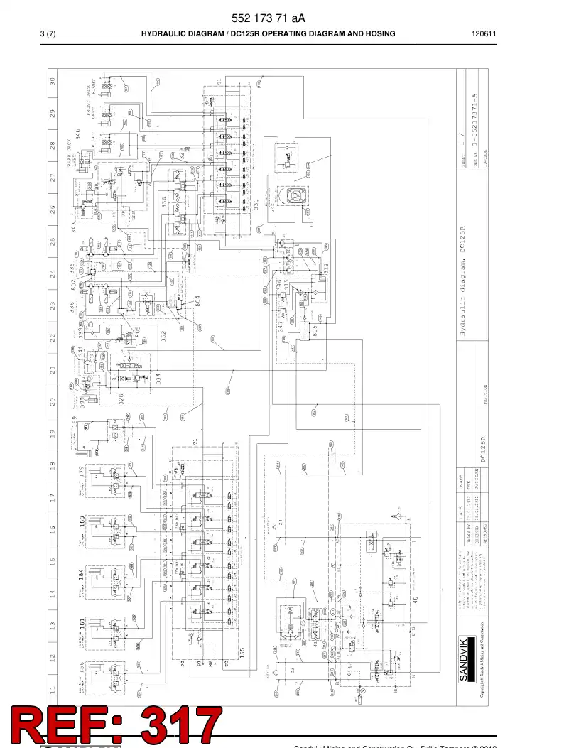 59203083 592 030 83 Hose Assembly, Hydraulic - Sandvik Technical Drawing