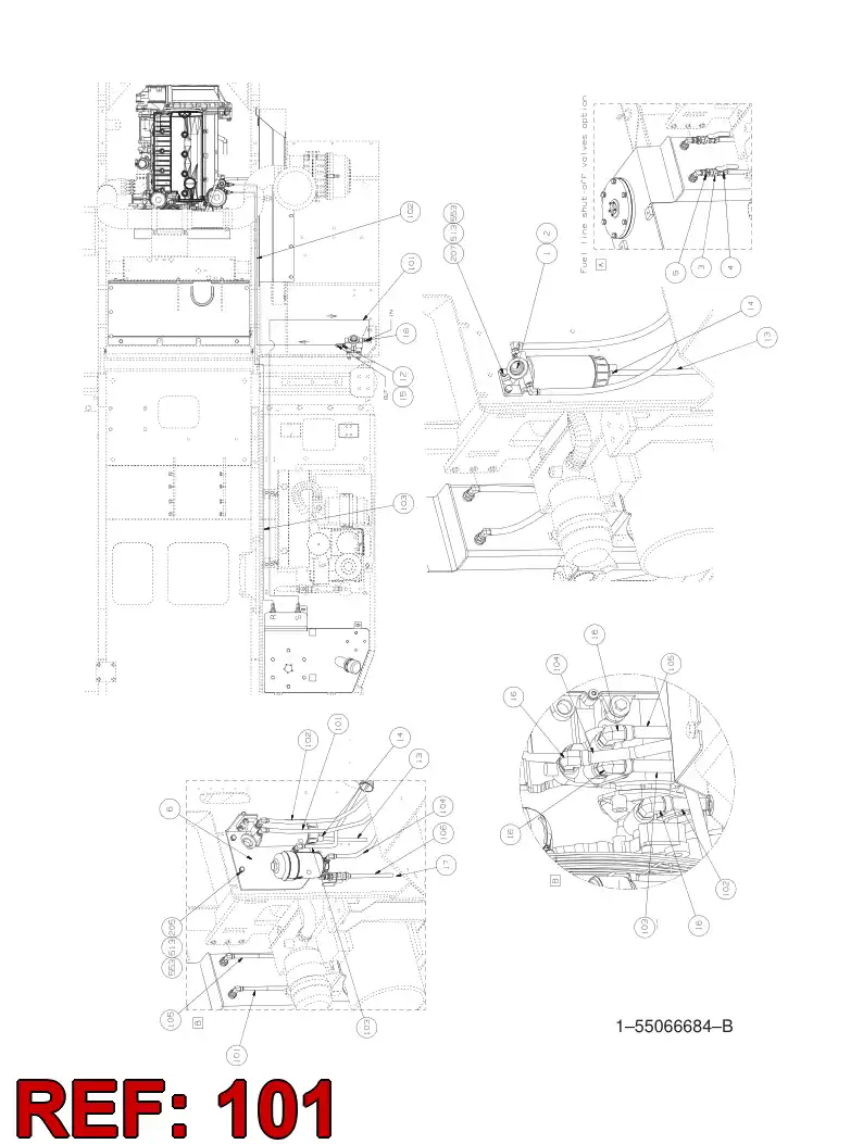 59203110 592 031 10 FUEL HOSE ASSEMBLY - Sandvik Technical Drawing
