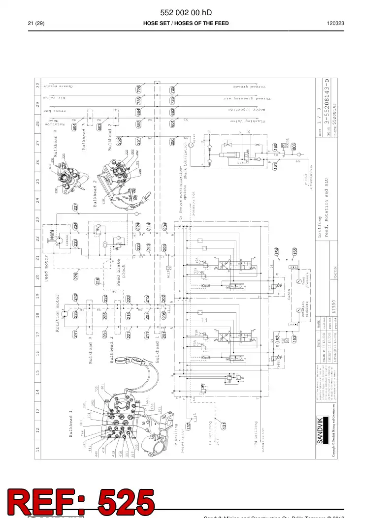 59203119 592 031 19 Hose Assembly, Hydraulic - Sandvik Technical Drawing