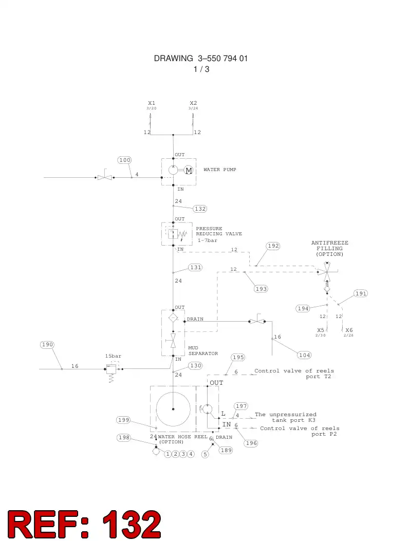 59203134 592 031 34 HYDRAULIC HOSE ASSEMBLY - Sandvik Technical Drawing