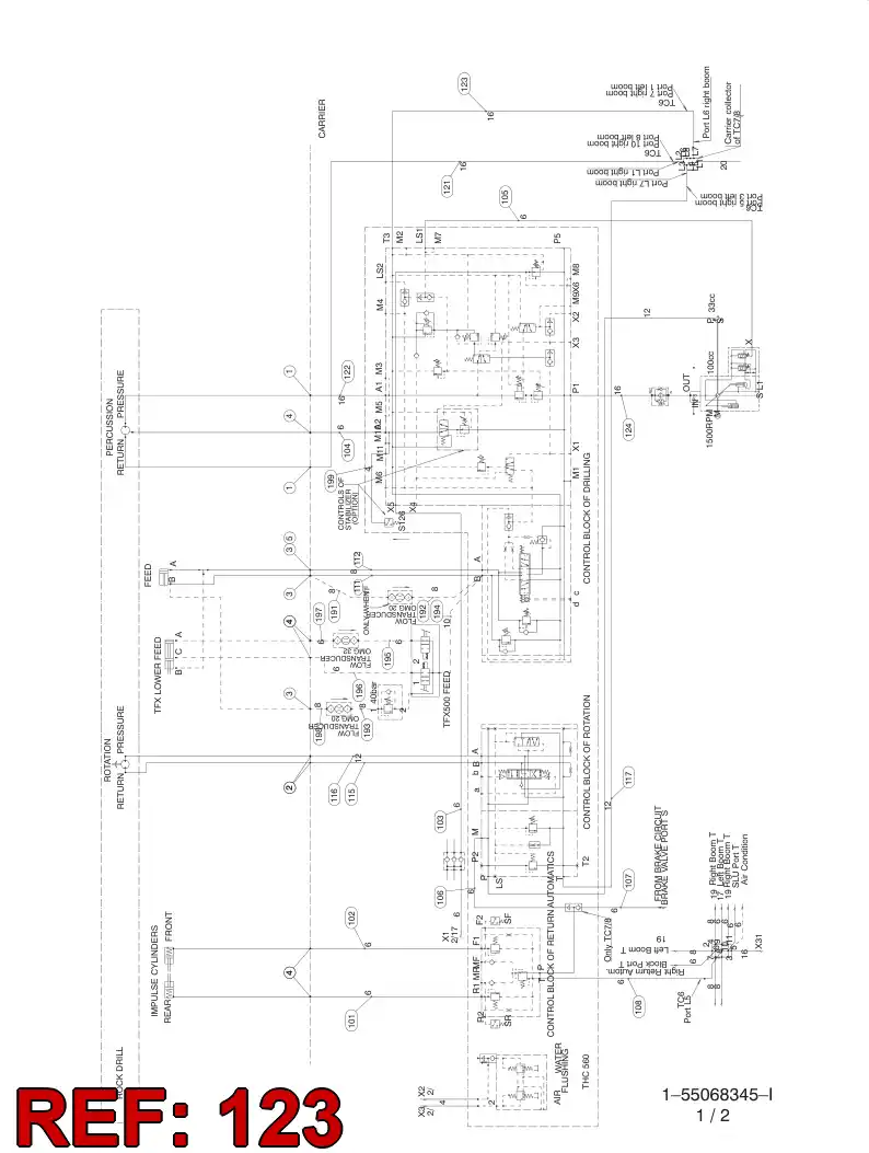 59203142 592 031 42 HYDRAULIC HOSE ASSEMBLY - Sandvik Technical Drawing