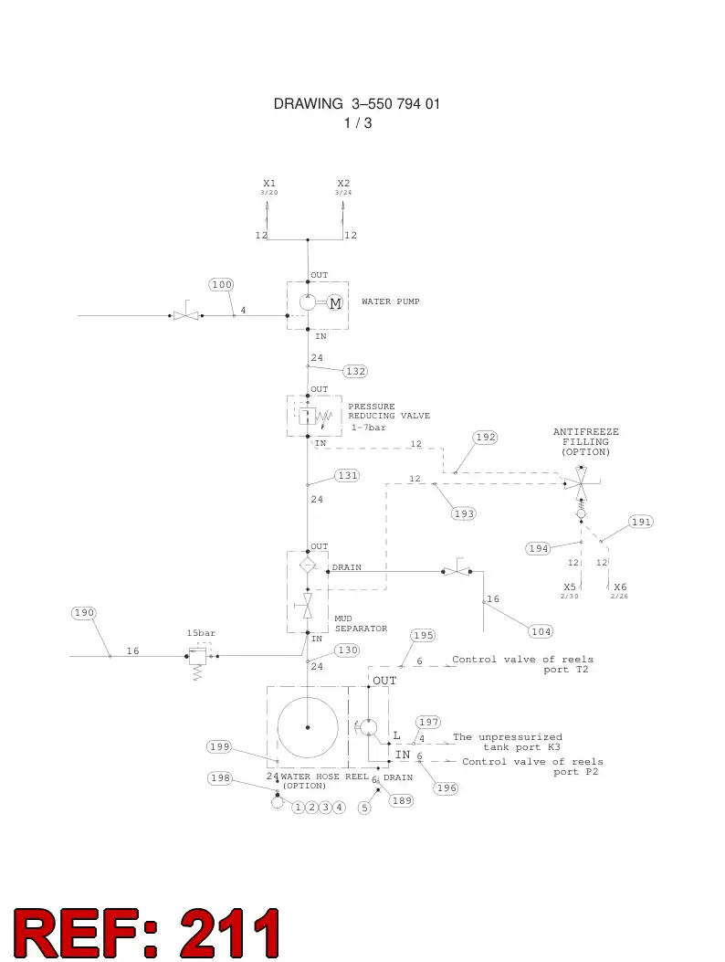 59203146 592 031 46 HYDRAULIC HOSE ASSEMBLY - Sandvik Technical Drawing