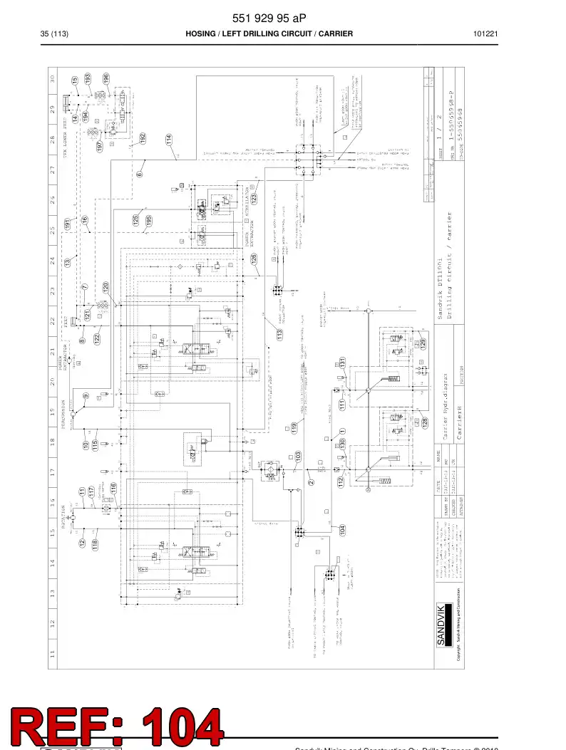 59203209a 592 032 09a HOSE ASSY - Sandvik Technical Drawing