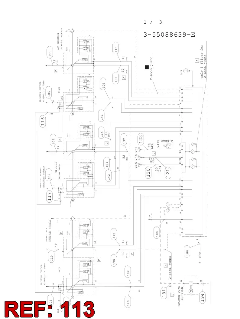 59203262 592 032 62 HYDRAULIC HOSE ASSEMBLY - Sandvik Technical Drawing
