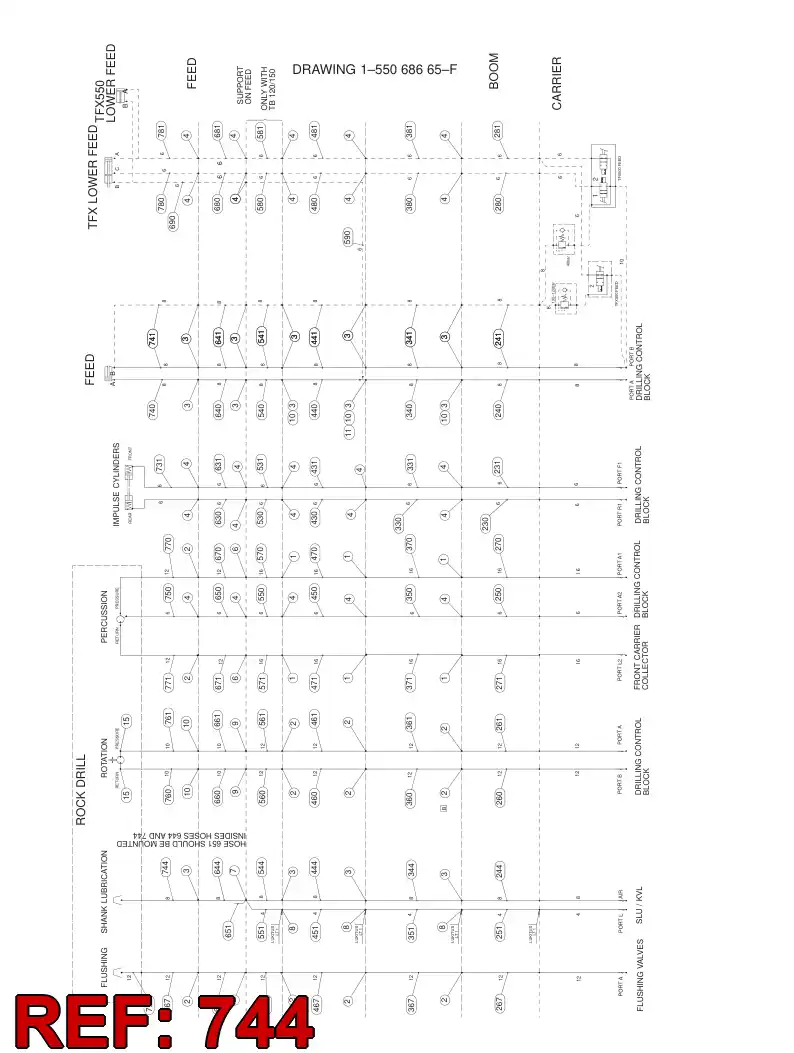 59203278 592 032 78 HYDRAULIC HOSE ASSEMBLY - Sandvik Technical Drawing