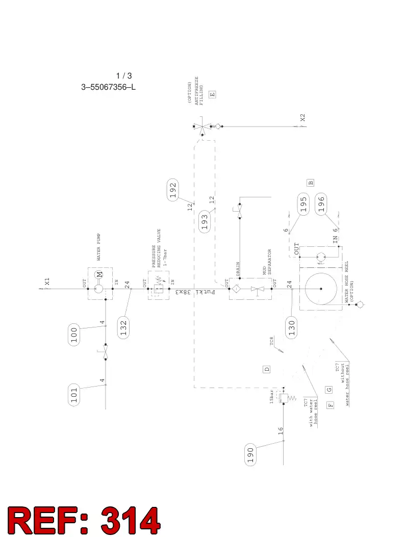 59203302 592 033 02 HYDRAULIC HOSE ASSEMBLY - Sandvik Technical Drawing