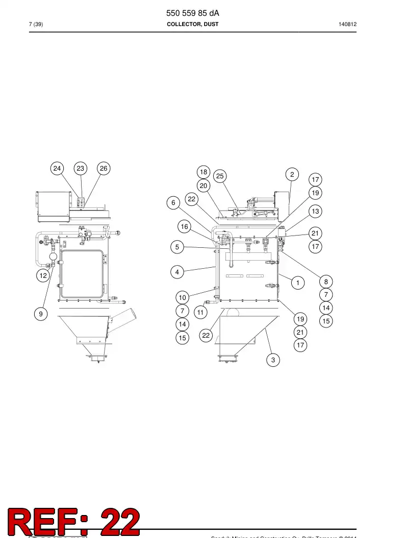 59203307a 592 033 07a HOSE ASSY - Sandvik Technical Drawing