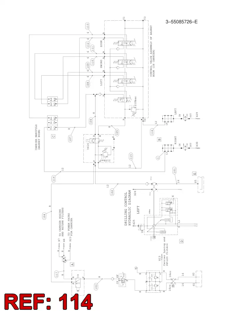 59203318 592 033 18 HYDRAULIC HOSE ASSEMBLY - Sandvik Technical Drawing