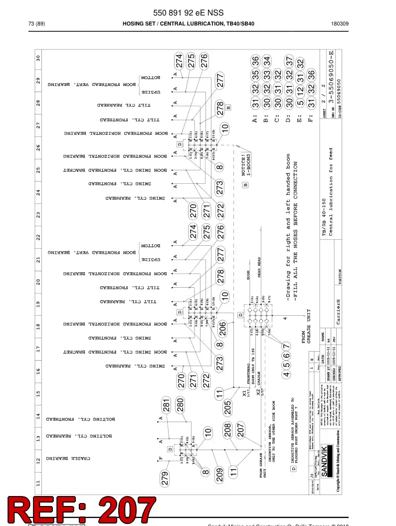 59203441 592 034 41 Hose Assembly - Sandvik Technical Drawing
