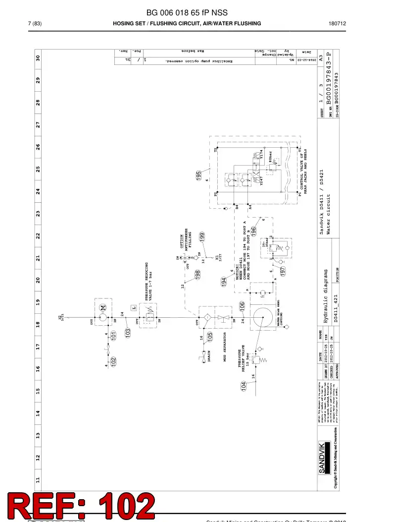 59203455 592 034 55 Hose Assembly, Hydraulic - Sandvik Technical Drawing