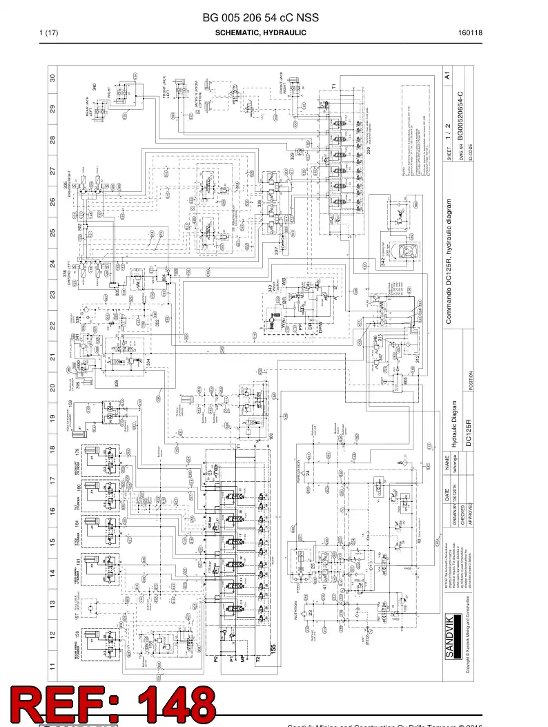 59203459 592 034 59 Hose Assembly, Hydraulic - Sandvik Technical Drawing