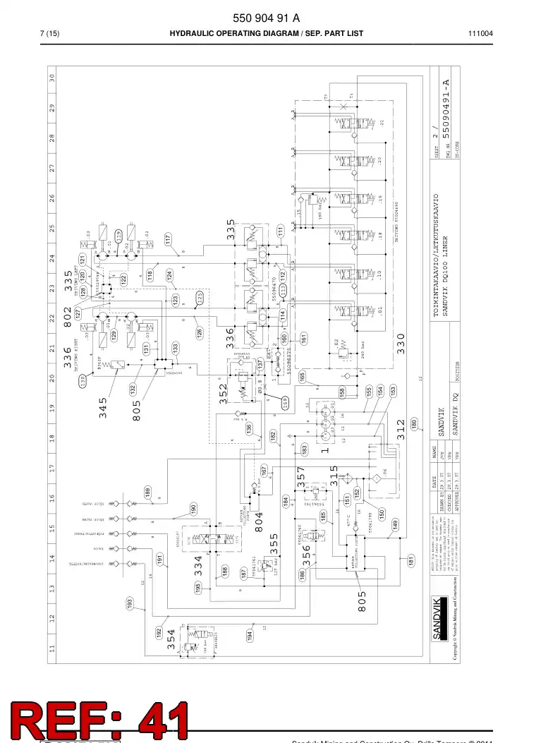59203471 592 034 71 Hydraulic hose assembly - Sandvik Technical Drawing