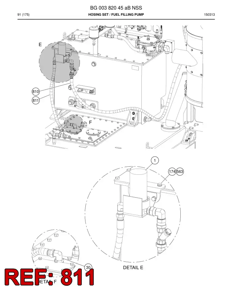 59203509 592 035 09 Hose Assembly, Hydraulic - Sandvik Technical Drawing