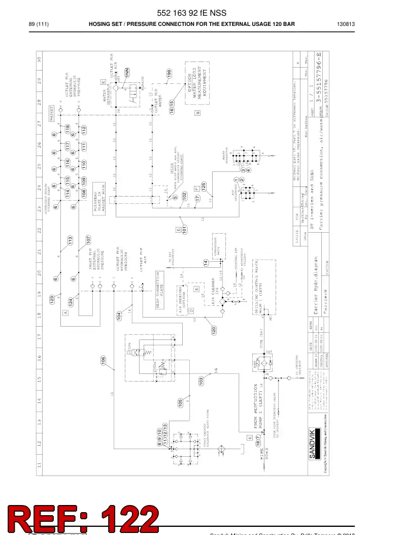 59203539 592 035 39 Hose Assembly, Hydraulic - Sandvik Technical Drawing
