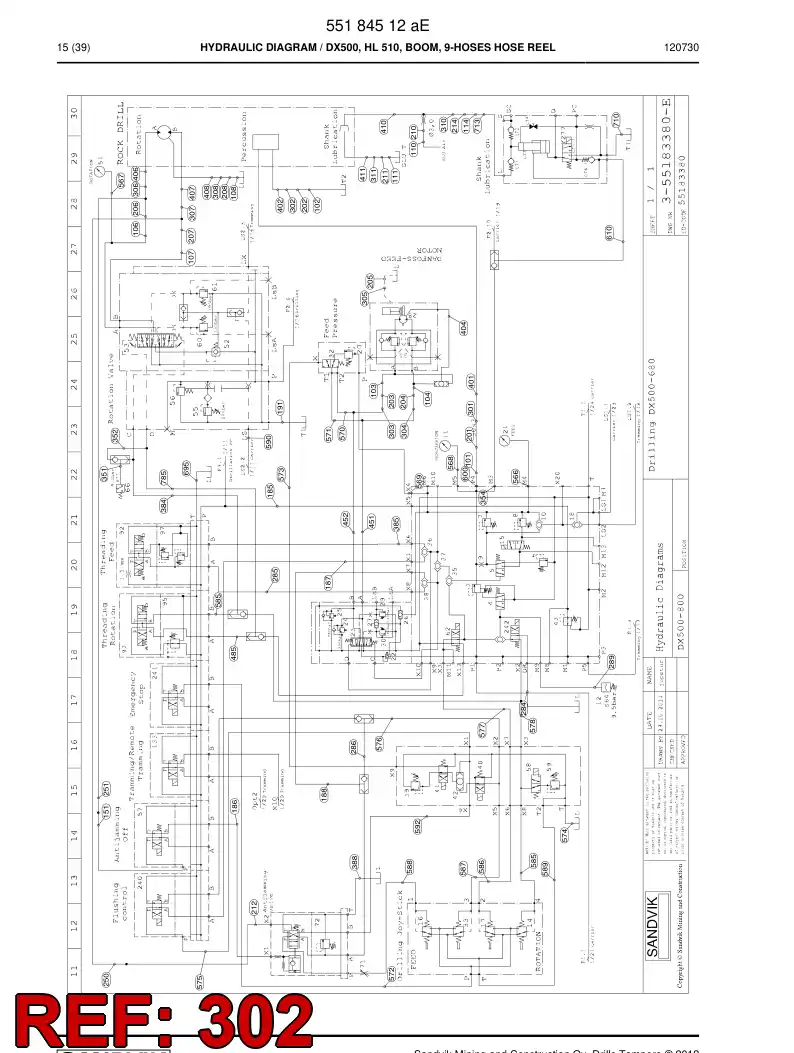 59203599 592 035 99 Hydraulic hose assembly - Sandvik Technical Drawing