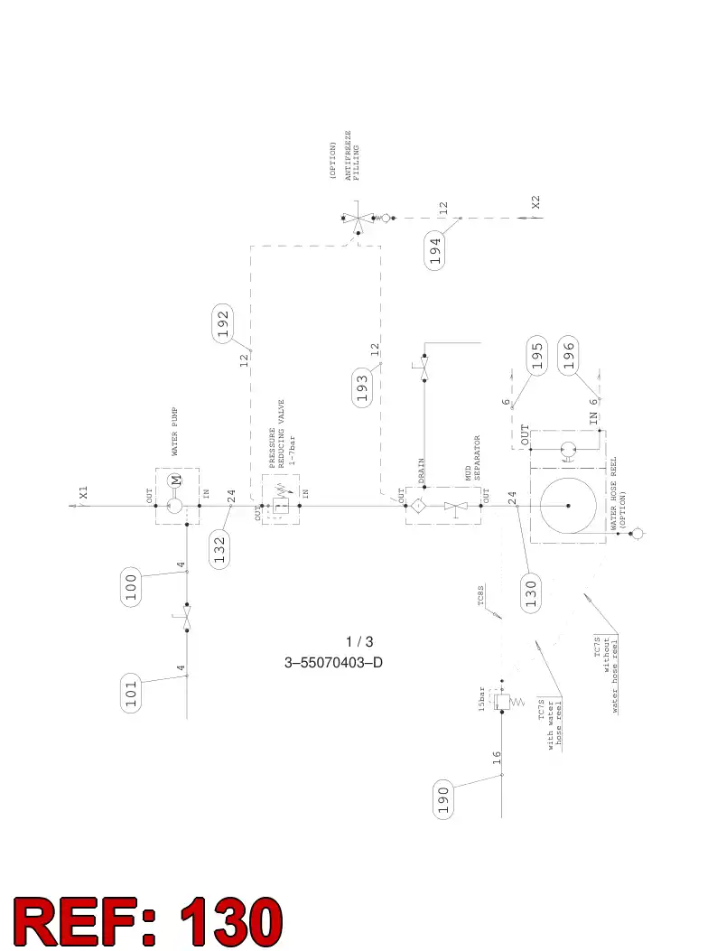 59203632 592 036 32 HOSE ASSY - Sandvik Technical Drawing