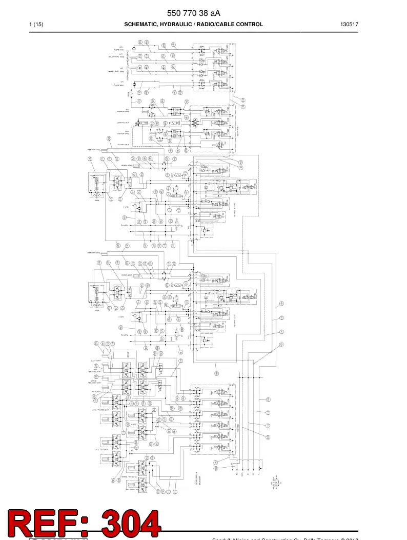 59203637 592 036 37 Hose Assembly, Hydraulic - Sandvik Technical Drawing